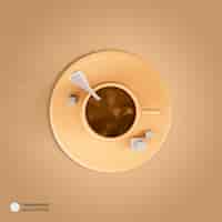 PSD gratuit icône de tasse de café illustration de rendu 3d isolé