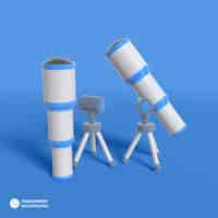 PSD gratuit icône de télescope illustration de rendu 3d isolée