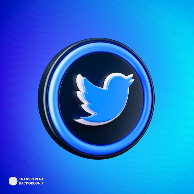 Icône de Twitter rendu 3d isolé
