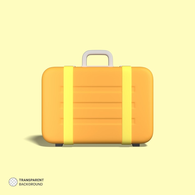 PSD gratuit icône de valise de voyage illustration de rendu 3d isolée