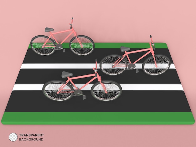 Icône De Vélo Rendu 3d Isolé Illustration