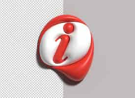 PSD gratuit icône web d'information i logo 3d illustration design