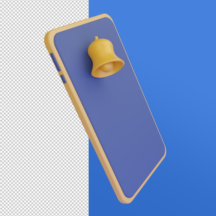 PSD gratuit l'illustration 3d de la boutique en ligne de bell sur le smartphone