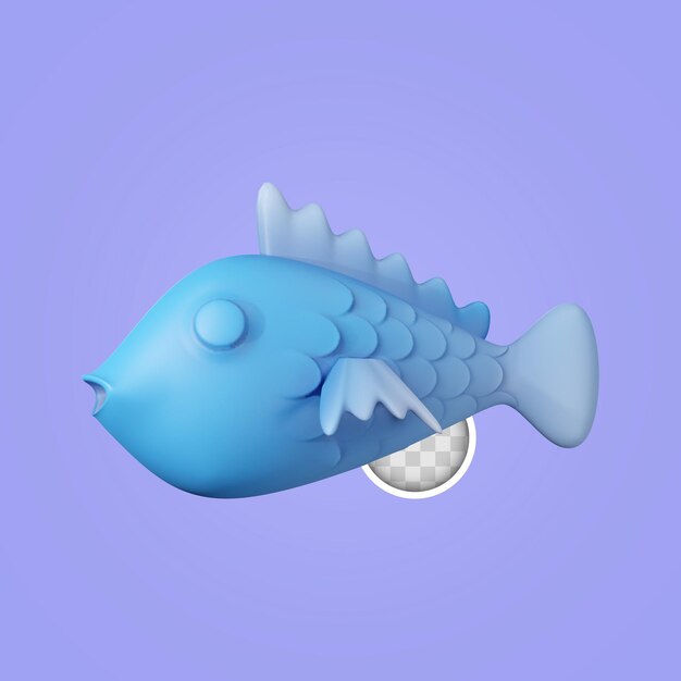 Illustration 3D de délicieux poissons