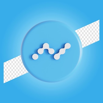 Illustration 3d du logo du symbole de la crypto-monnaie nano