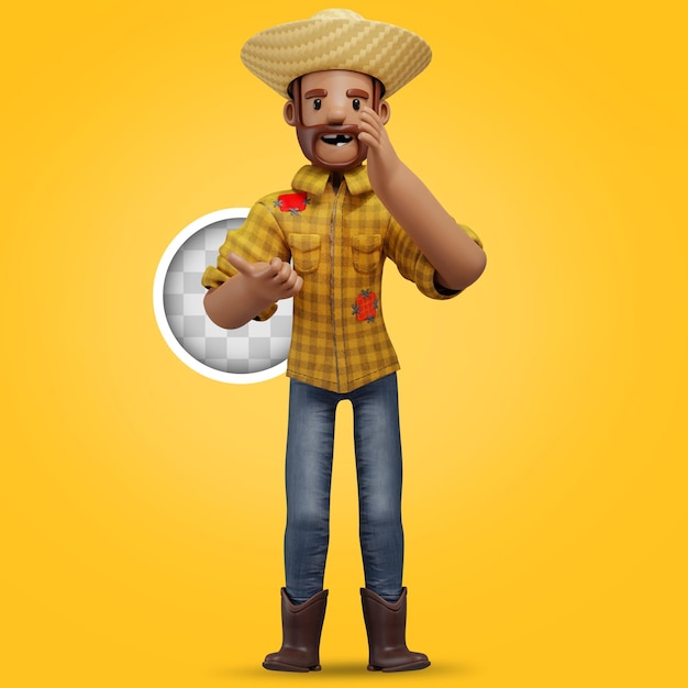 PSD gratuit illustration 3d du personnage festa junina