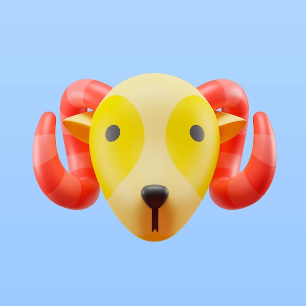 Illustration 3D du signe du zodiaque Bélier
