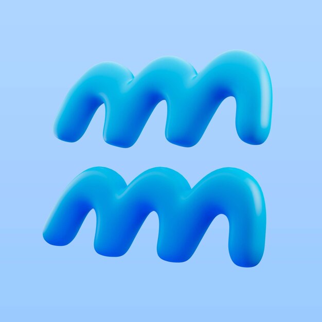 Illustration 3D du signe du zodiaque Verseau