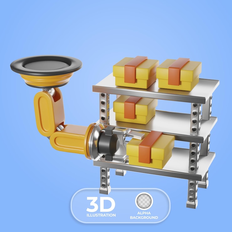 PSD gratuit illustration 3d de l'emballage de la boîte intelligente