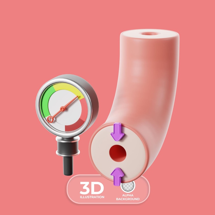 PSD gratuit illustration 3d de l'hypertension cardiaque