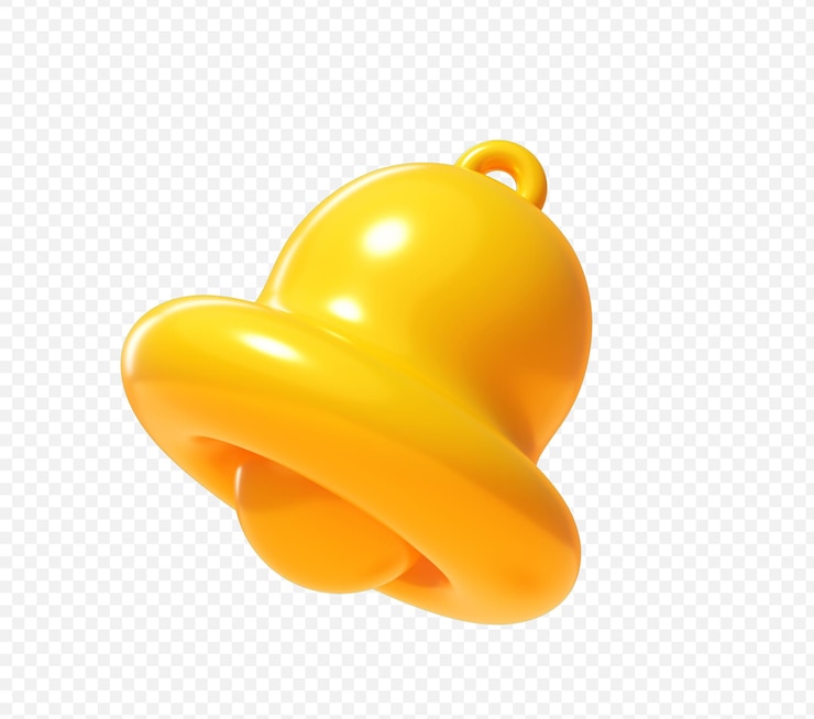 PSD gratuit illustration 3d de l'icône de la cloche de notification ordinaire