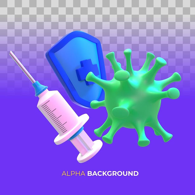 PSD gratuit illustration 3d. illustrations pour la campagne de vaccination