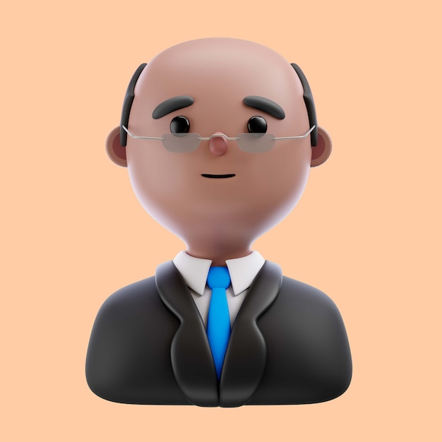 Illustration 3D d'une personne avec des lunettes