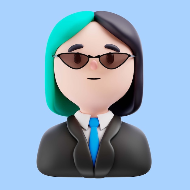 Illustration 3D d'une personne avec des lunettes