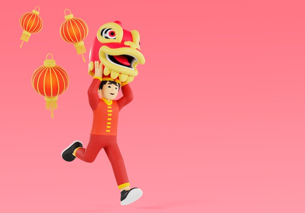 PSD gratuit illustration 3d pour la célébration du nouvel an chinois