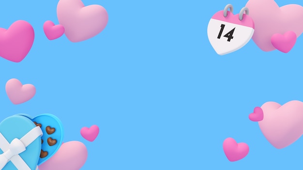 PSD gratuit illustration 3d pour la célébration de la saint valentin