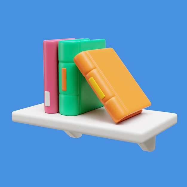 Illustration 3D pour la lecture avec des livres essentiels