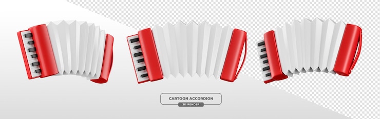 PSD gratuit illustration d'accordéon de dessin animé 3d