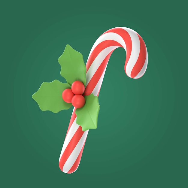 PSD gratuit illustration de bâton de bonbons 3d de noël