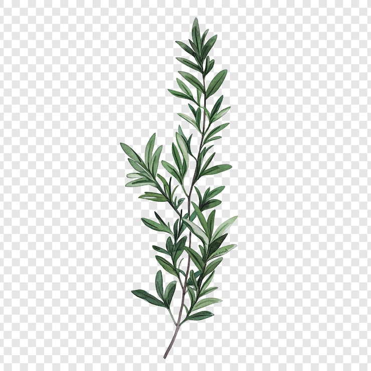 PSD gratuit illustration botanique à l'aquarelle d'une élégante brindille verte