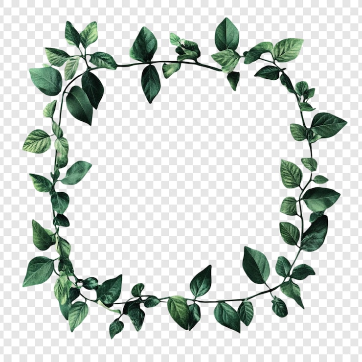 PSD gratuit illustration botanique sur une feuille verte carrée