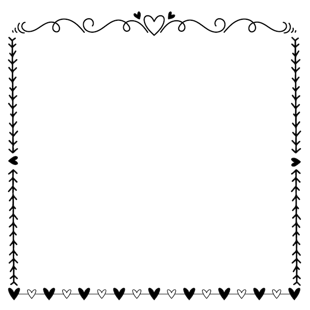 Illustration de cadre coeur dessiné à la main
