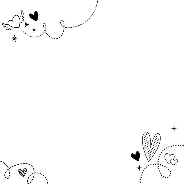 Illustration de cadre coeur dessiné à la main