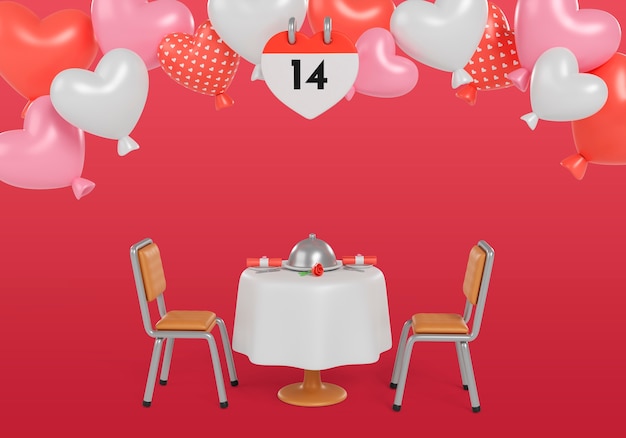 PSD gratuit illustration de célébration de la saint valentin 3d