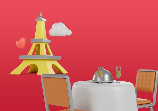 PSD gratuit illustration de célébration de la saint valentin 3d