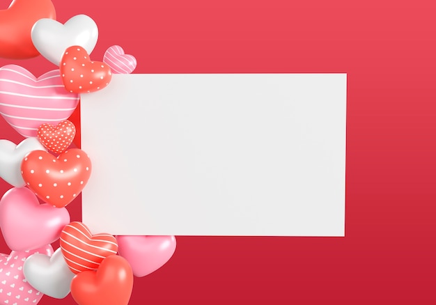 PSD gratuit illustration de célébration de la saint valentin 3d