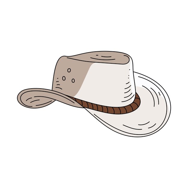 Illustration de chapeau de cow-boy dessinée à la main