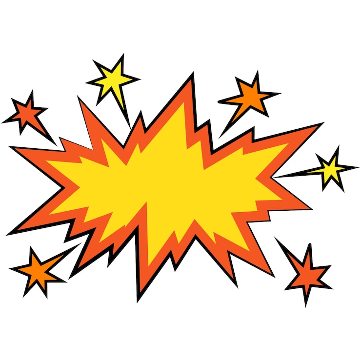 PSD gratuit illustration comique d'explosion de dessin animé
