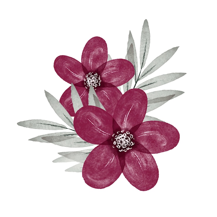 PSD gratuit illustration détaillée de fleurs aquarelles