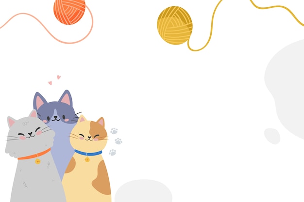 PSD gratuit illustration du cadre du chat kawaii