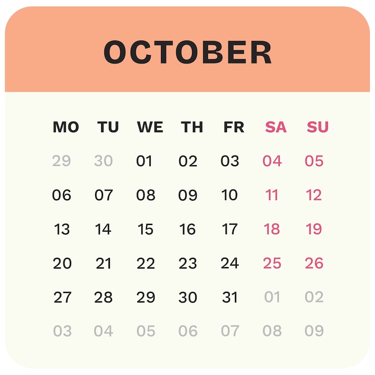 PSD gratuit illustration du calendrier mensuel pour 2025