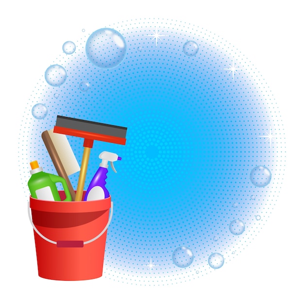 Illustration des éléments de nettoyage