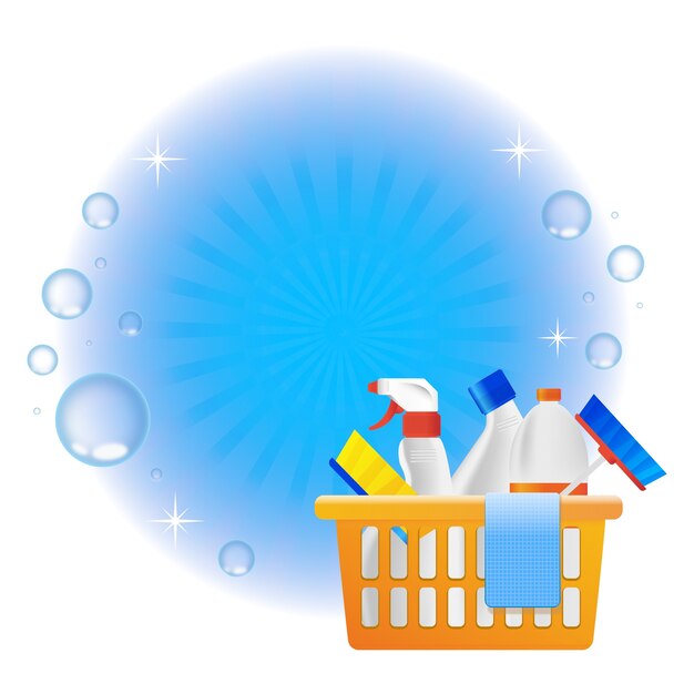 Illustration des éléments de nettoyage