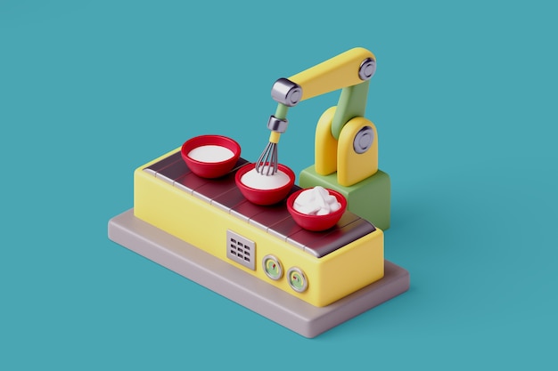 PSD gratuit illustration de la fabrication alimentaire 3d