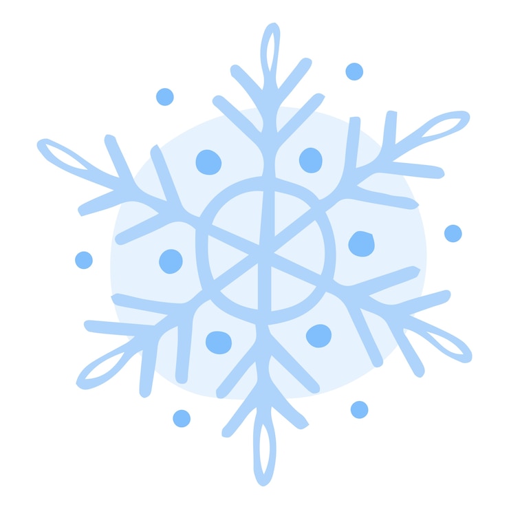 PSD gratuit illustration de flocons de neige bleus isolés