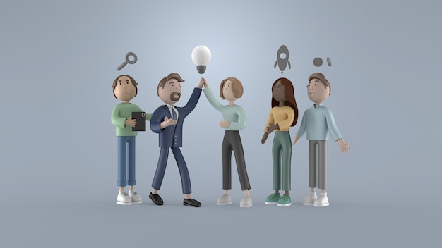 illustration d'hommes de dessin animé 3d
