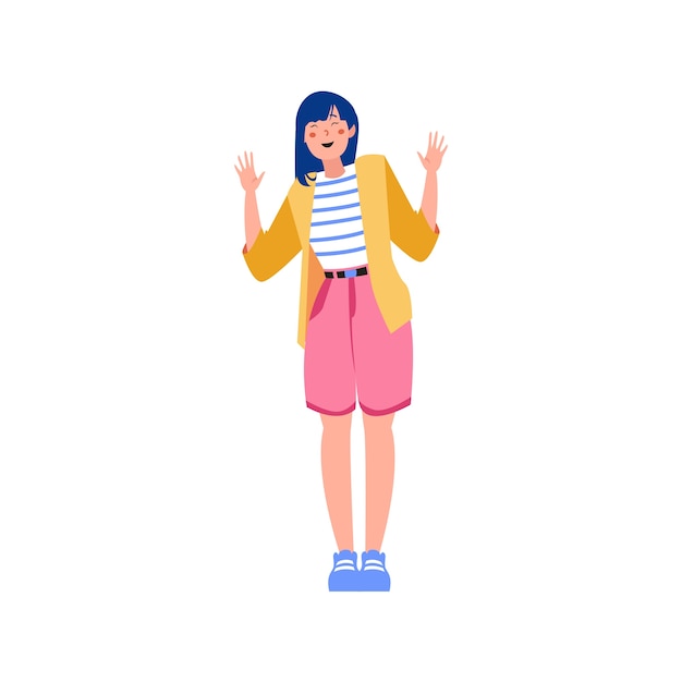 Illustration d’une jeune fille en dessins animés