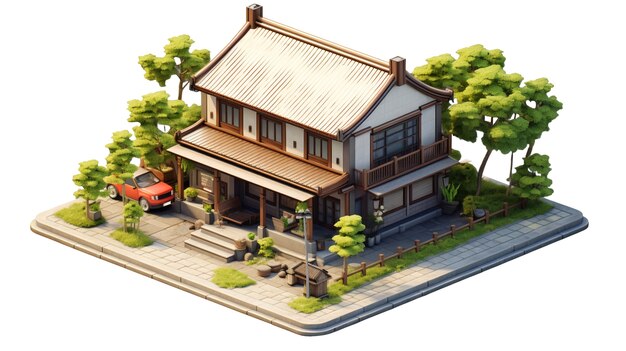 Illustration de la maison et de la propriété en 3D