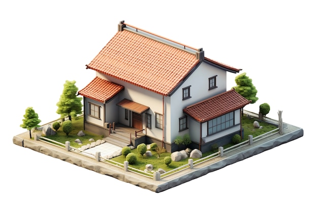 Illustration de la maison et de la propriété en 3D