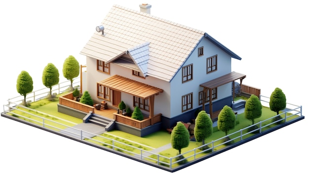 Illustration de la maison et de la propriété en 3D