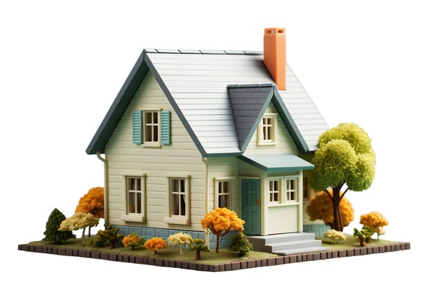 Illustration de la maison et de la propriété en 3D