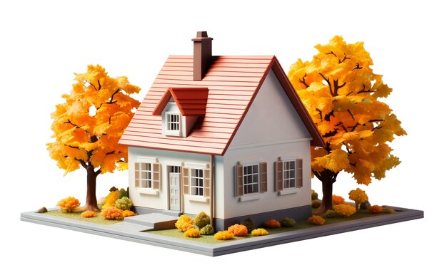 Illustration de la maison et de la propriété en 3D
