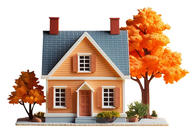 Illustration de la maison et de la propriété en 3D