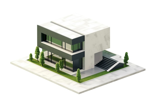 Illustration de la maison et de la propriété en 3D