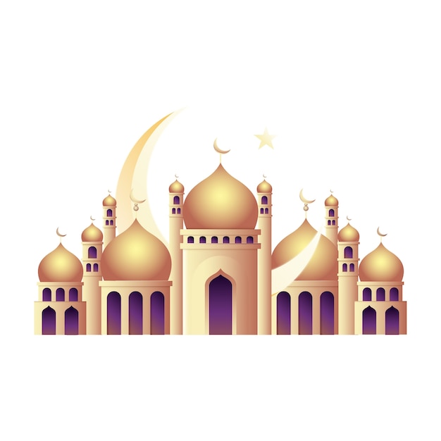 PSD gratuit illustration de la mosquée en gradient