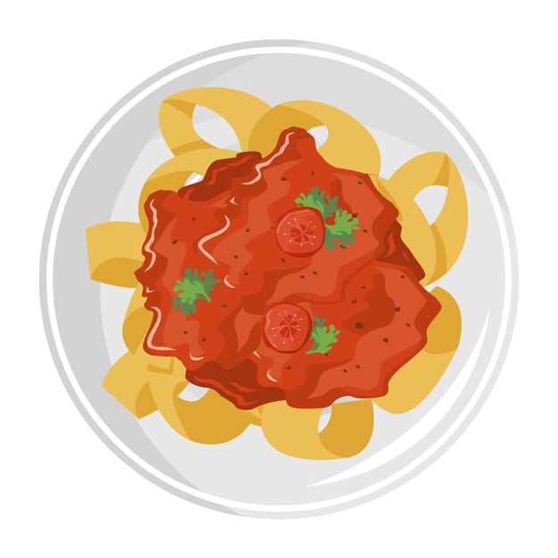 Illustration de nourriture italienne isolée